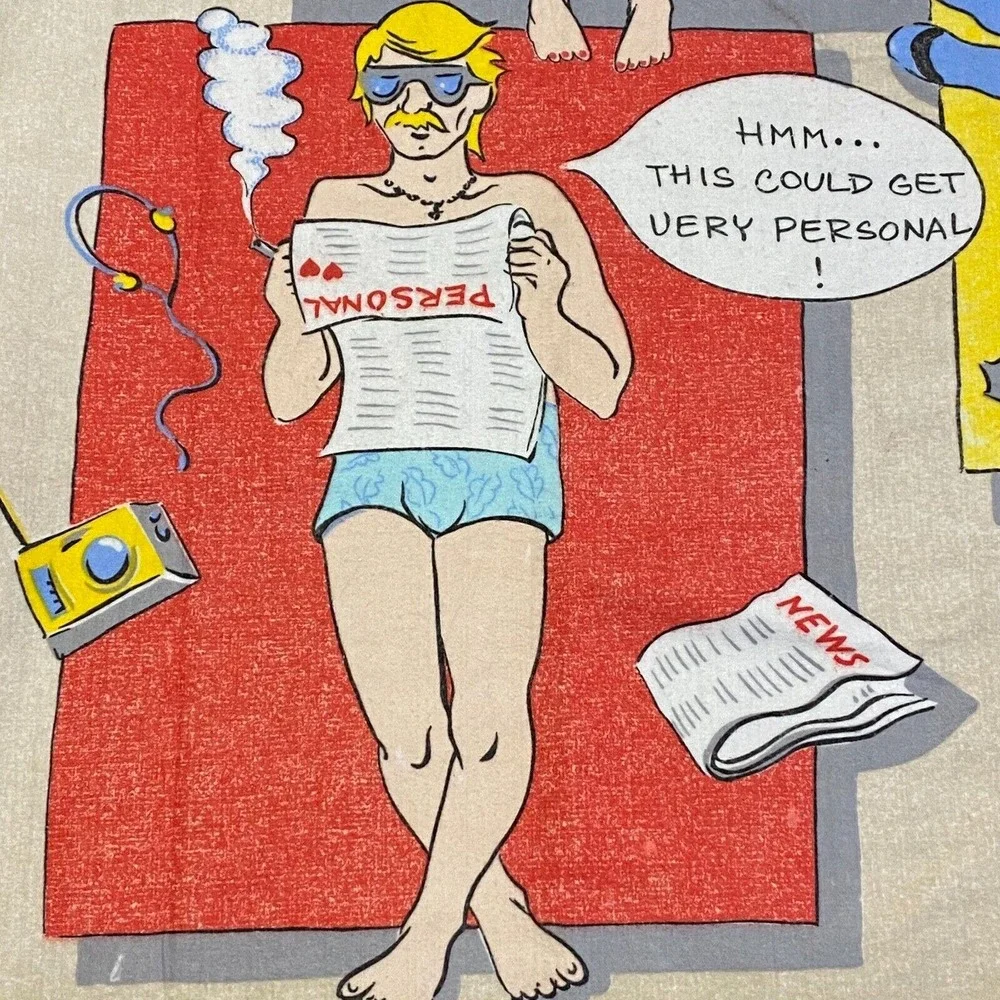 Vintage Chatham Blanket Beach Theme‎ Comic Speech Bubbles 60